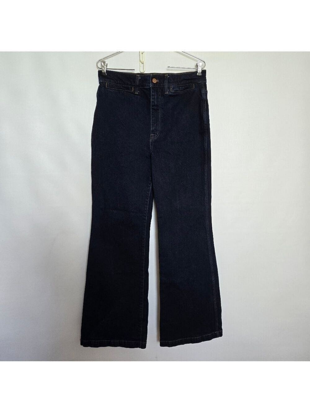 MADEWELL 11" HIGH RISE FLARE JEANS WOMENS BLUE DARK WASH (30)